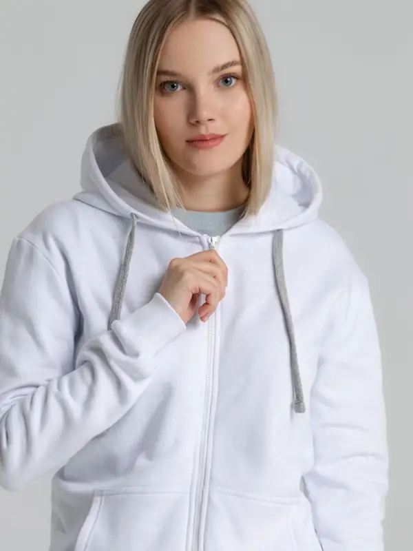 Толстовка на молнии с капюшоном Unit Siverga Heavy белая, размер XS Толстовка на молнии с капюшоном Unit Siverga Heavy белая, размер XS