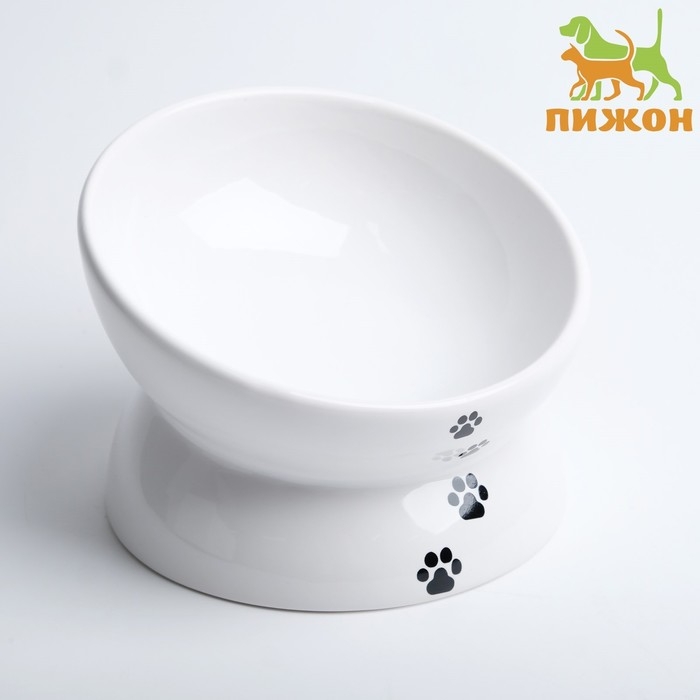 Миска керамическая  Миска керамическая "Феншуй" 150 мл  13 x 9 cм, белая с лапками