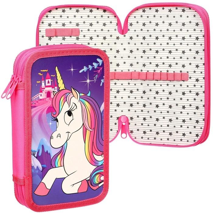 Пенал 2 секции,125х205х40 мм, ламинированный картон, Минни Маус и единорог Пенал 2 секции,125х205х40 мм, ламинированный картон, Минни Маус и единорог