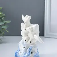 Сувенир керамика свет "Черепаха в кораллах" бело-синий 8х11,5х14 см