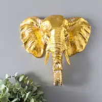 Панно настенное полистоун &laquo;Слон&raquo;, интерьерный декор, золото с патиной, 22&times;7.5&times;22 см