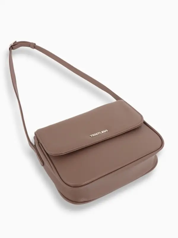 Сумка женская мессенджер TEXTURA на магните, 25&times;7.5&times;19 см, бежевая