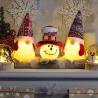 Светодиодная фигура &laquo;Гном в красном колпаке&raquo; 6.5&times;17&times;6.5 см, текстиль, батарейки LR1130&times;3 (в комплекте), свечение тёплое белое