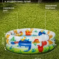 Бассейн надувной детский &laquo;Динозаврики&raquo;, 61&times;22 см, от 1 до 3 лет, 57106NP INTEX