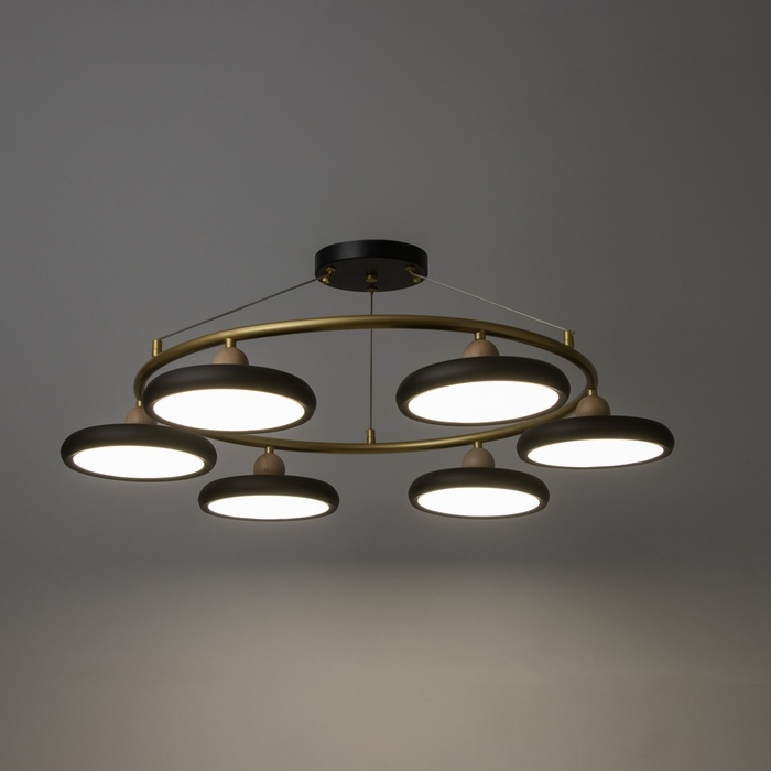 Люстра Люстра "Моника" 6хLED 144Вт 3000-6000К черно-золотой 78х78х100 см