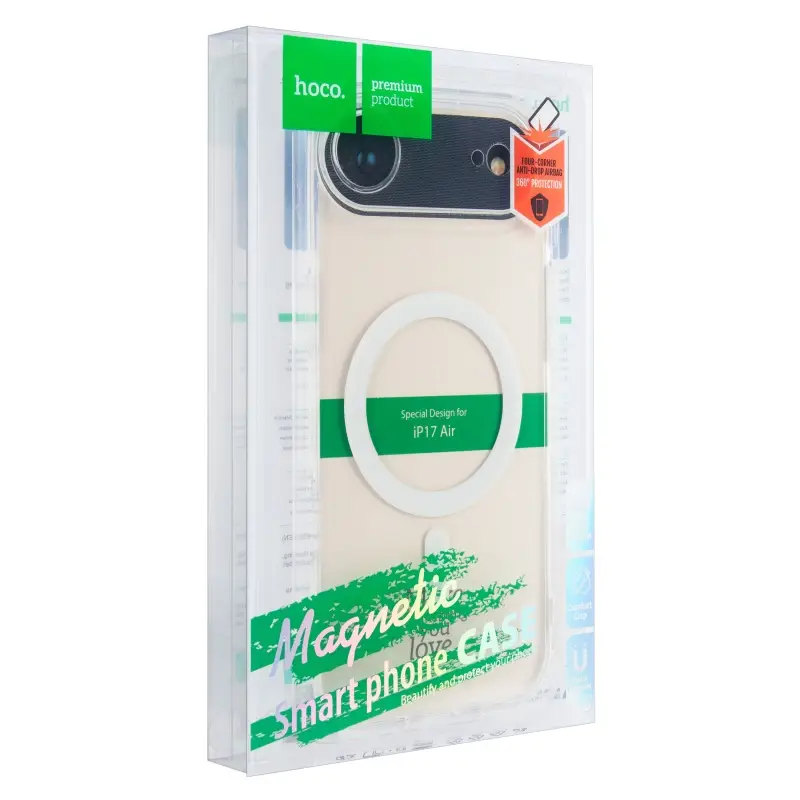 Чехол для iPhone 17 Air Hoco TPU прозрачный MagSafe