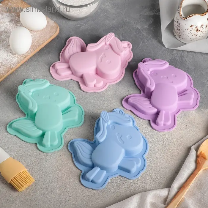 Форма для выпечки Доляна «Единорожек», силикон, 18×14,5 см, цвет МИКС Форма для выпечки Доляна «Единорожек», силикон, 18×14,5 см, цвет МИКС