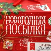 Коробка для сладостей «Новогодняя посылка», 10 х 18 х 14 см