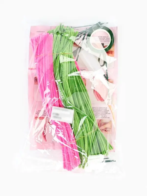 Набор для творчества цветы из пушистой проволоки букет, тюльпаны