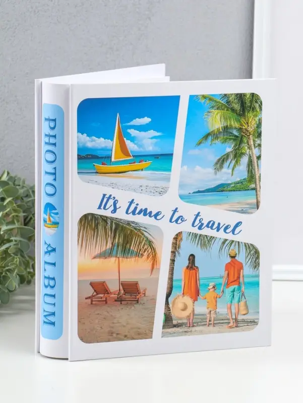 Фотоальбом на 200 фото 13х18 см "Семейный отдых на пляже" в коробке 5,5х23,5х29,5 см