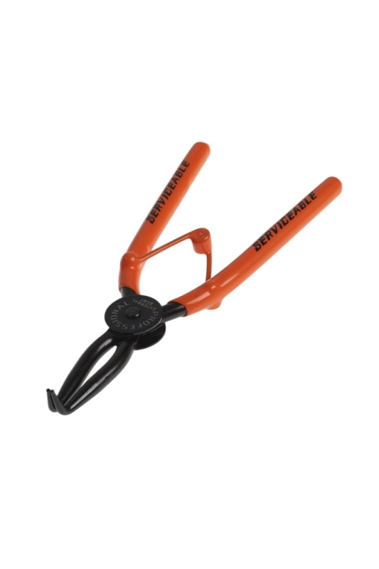 Съемник внешних стопорных колец ТУНДРА, удлиненные изогнутые губки на разжим, 180 мм Съемник внешних стопорных колец ТУНДРА, удлиненные изогнутые губки на разжим, 180 мм