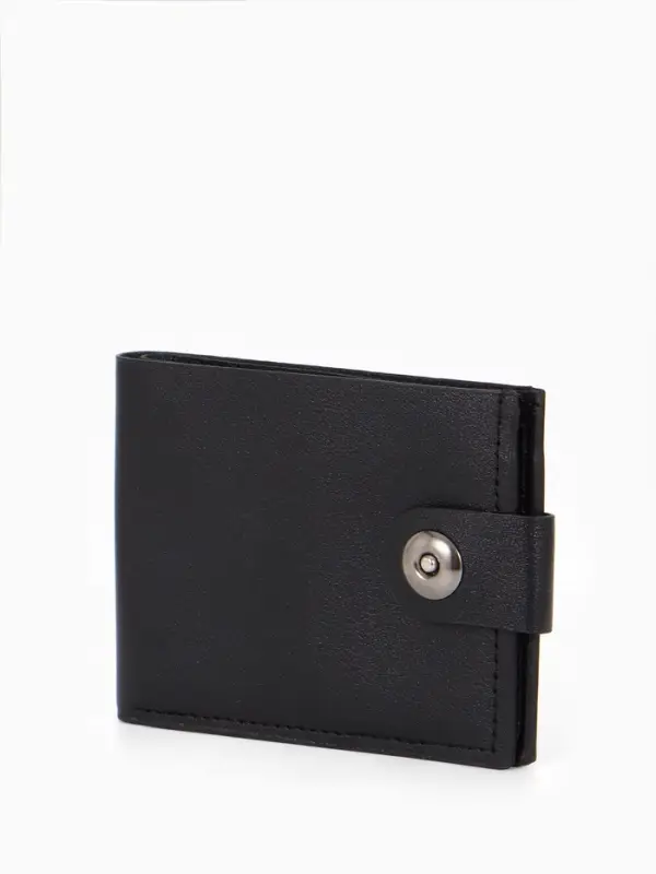 Портмоне мужское на магните, отдел для купюр, для карт, чёрное