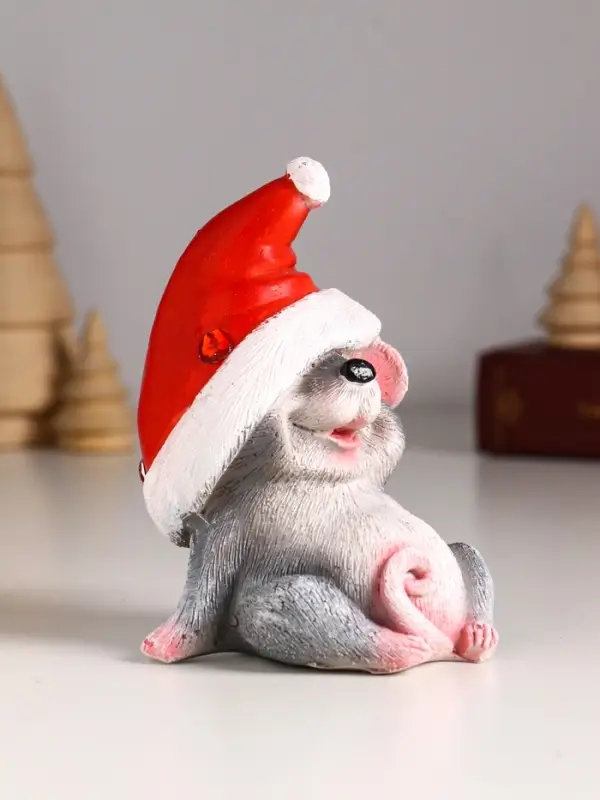 Фигура "Мышонок новогодний" 11х7,5х8,5 см