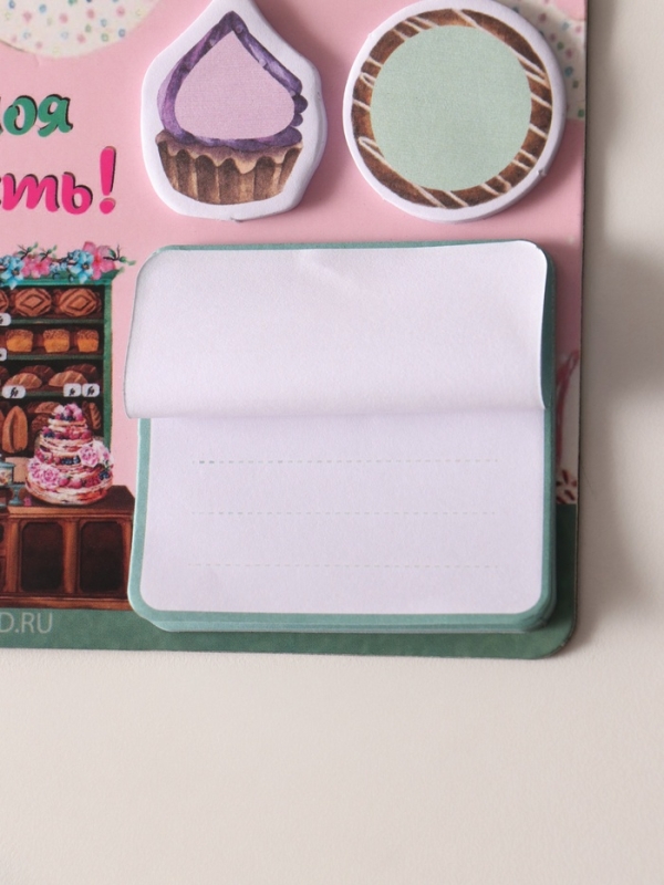 Магнит с блоком для записей и стикерами  Магнит с блоком для записей и стикерами "Ты моя сладость!" 10х12 см