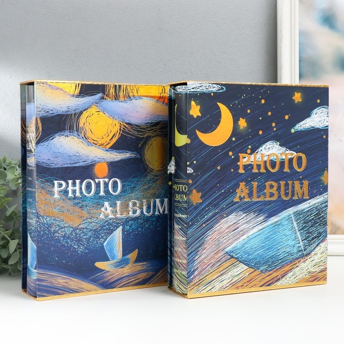 Фотоальбом на 200 фото 10х15 см Фотоальбом на 200 фото 10х15 см "Под ночным небом" МИКС 26х20,5х5,7 см