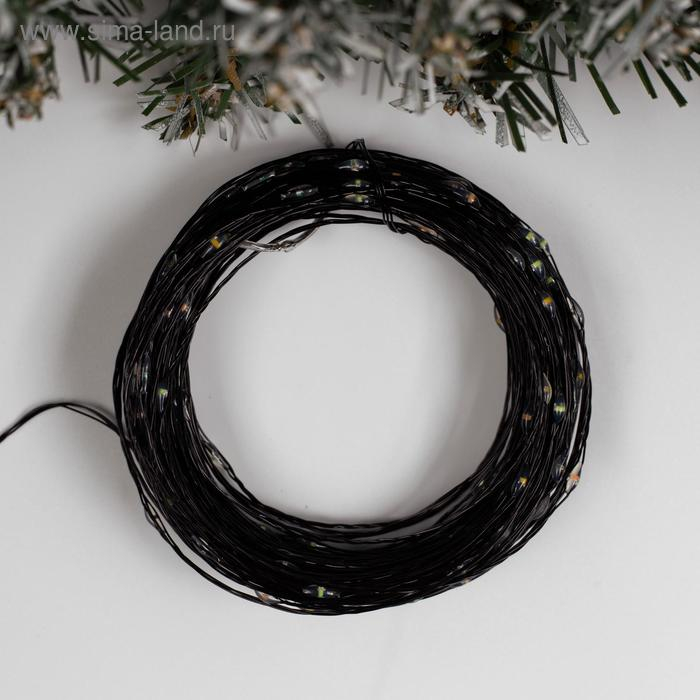 Гирлянда «Нить» 20 м роса, IP20, чёрная нить, 200 LED, свечение мульти, 12 В Гирлянда «Нить» 20 м роса, IP20, чёрная нить, 200 LED, свечение мульти, 12 В