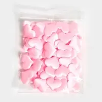 Сердечки декоративные атласные 3.5 см, розовые, 100 штук
