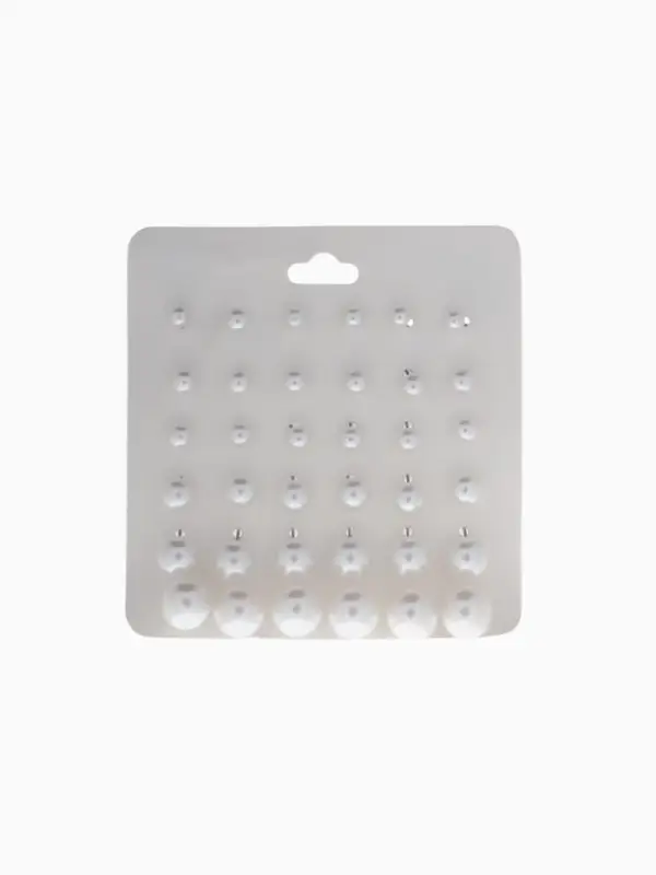 Серьги пусеты QF &laquo;Рэйчел&raquo;, 18 пар, бусина d=5-12 мм, цвет белый