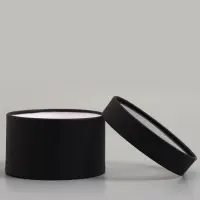 Подарочная коробка круглая, чёрная, завальцованная с окном, 16&times;11 см