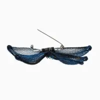 Брошь &laquo;Стрекоза&raquo; плетёная, цвет сине-чёрный