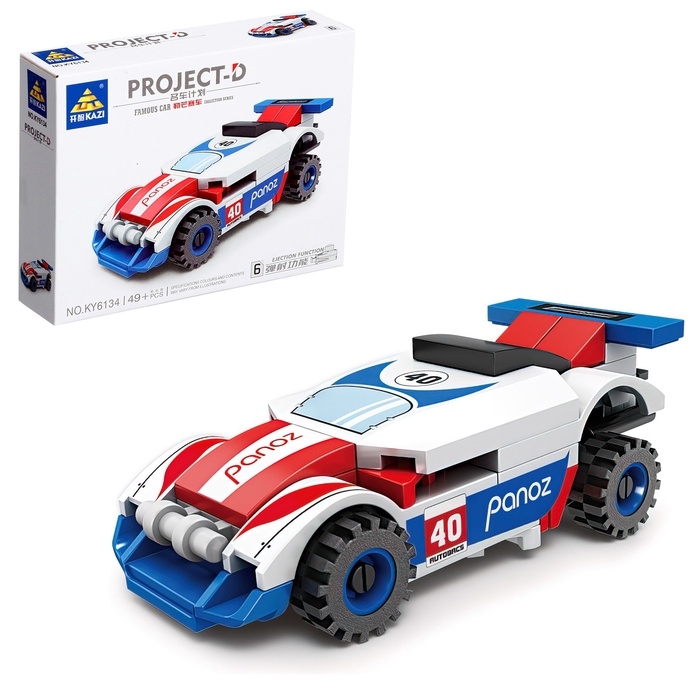 Конструктор блочный для мальчков Гонка &laquo;Мощные моторы. Ракета&raquo;, 49 деталей