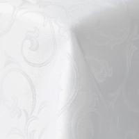 Скатерть Luscan Журавинка 145х180см (88%ПЭ, 12%хлопок) рис веточка, белый