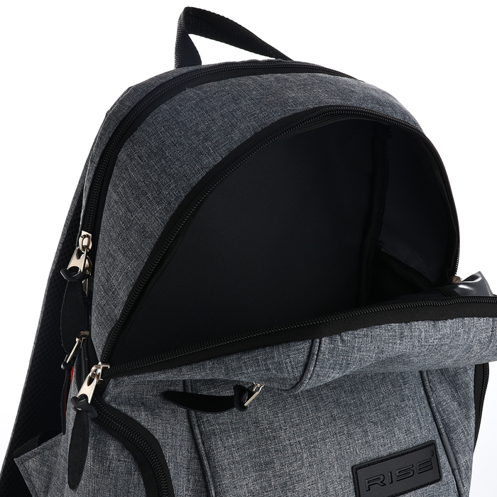 Рюкзак мужской, RISE, 2 отдела на молниях, 2 боковых кармана, цвет серый Рюкзак мужской, RISE, 2 отдела на молниях, 2 боковых кармана, цвет серый