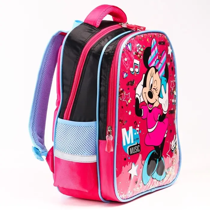 Рюкзак школьный для девочки, розовый, 39 см &times; 30 см &times; 14 см Music, Минни Маус