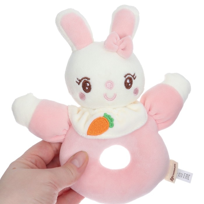 Погремушка мягкая на кольце «Милая зайка», Крошка Я Погремушка мягкая на кольце «Милая зайка», Крошка Я