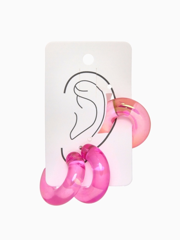 Набор серьги и каффы 3 шт «Нежность» капля, цвет розовый в серебре