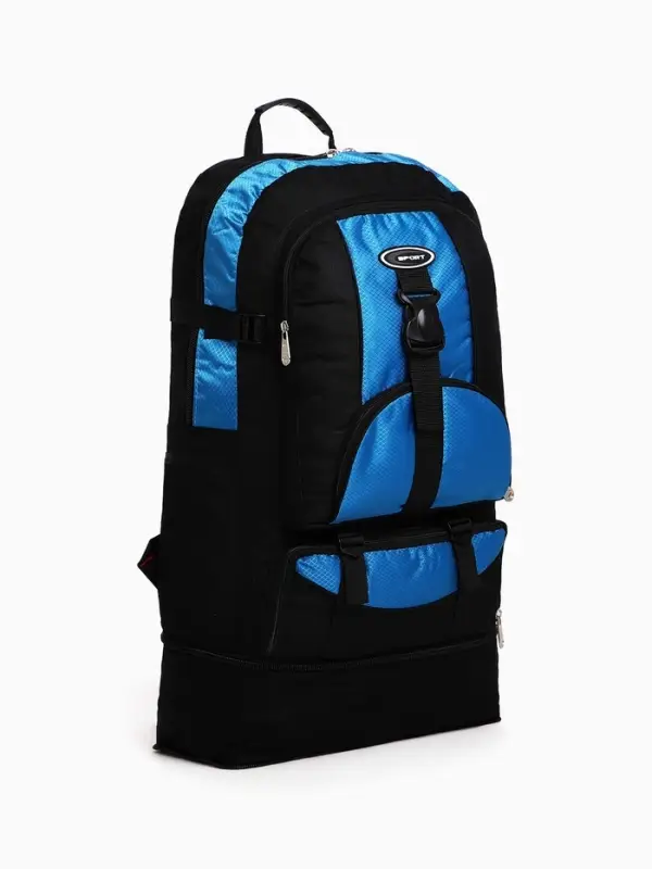 Рюкзак туристический 37 л, с увеличением, карманами, синий