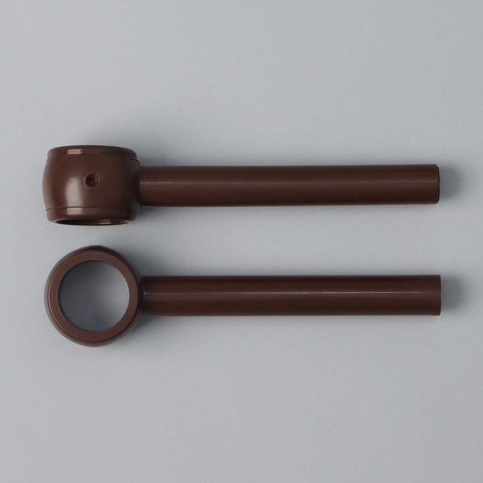 Карниз двухрядный, ширина 140 см, d=28 мм, пластиковые элементы, цвет орех Карниз двухрядный, ширина 140 см, d=28 мм, пластиковые элементы, цвет орех