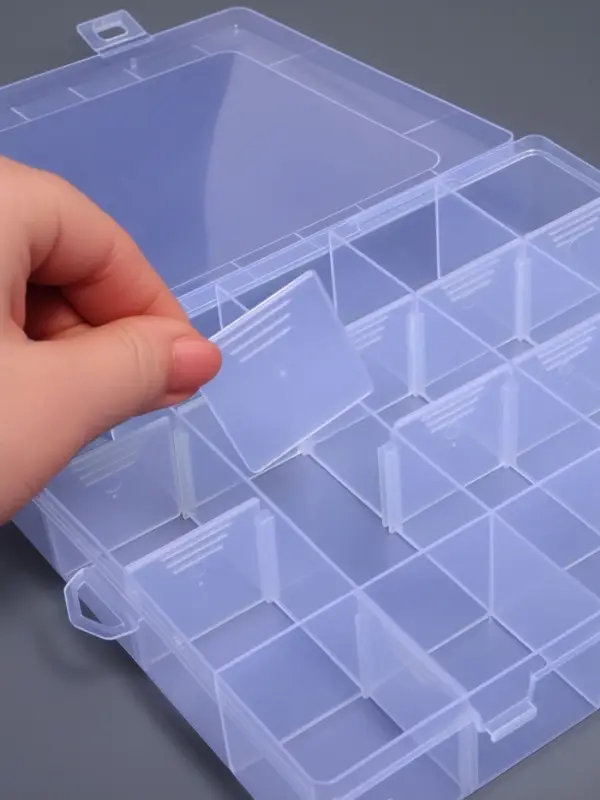 Органайзер для хранения мелочей, передвижные ячейки, 20 ячеек, 20.8&times;17.5&times;4 см, прозрачный