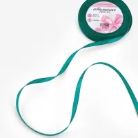 Лента атласная, 6 мм, 23&plusmn;1 м, зелёная №126