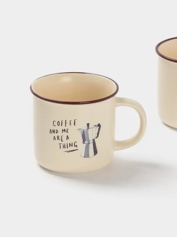 Набор кружек Доляна &laquo;Время кофе&raquo;, 4 шт., 420 мл, 13.1&times;9.7&times;8.9 см, фарфор, молочный