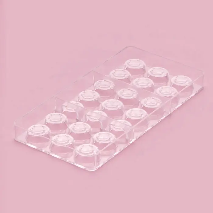 Форма для конфет и шоколада KONFINETTA &laquo;Тоффи. Круг&raquo;, 27.5&times;17.5&times;2.5 см, 21 ячейка 2.5&times;1.5 см, пластик, прозрачная