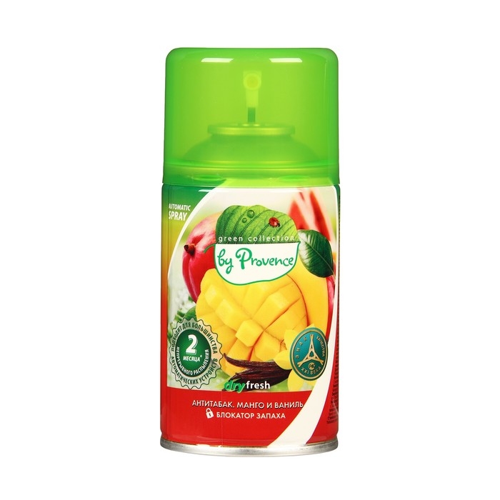 Освежитель воздуха «Green collection by Provence», антитабак, манго и ваниль, сменный баллон