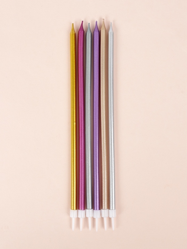 Свечи в торт Свечи в торт "Высокий Ройс", 6 шт, разноцветные