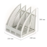 Лоток вертикальный Attache сборный 3 отделения серый