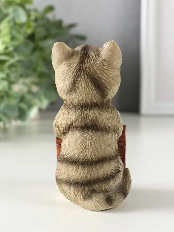 Сувенир полистоун с блокнотом 20 листов "Серый котик" 6,5х5х11 см