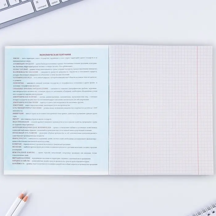 Тетрадь в клетку, предметная, 48 л.,на скрепке, А5 &laquo;МИНИМАЛИЗМ. География&raquo;