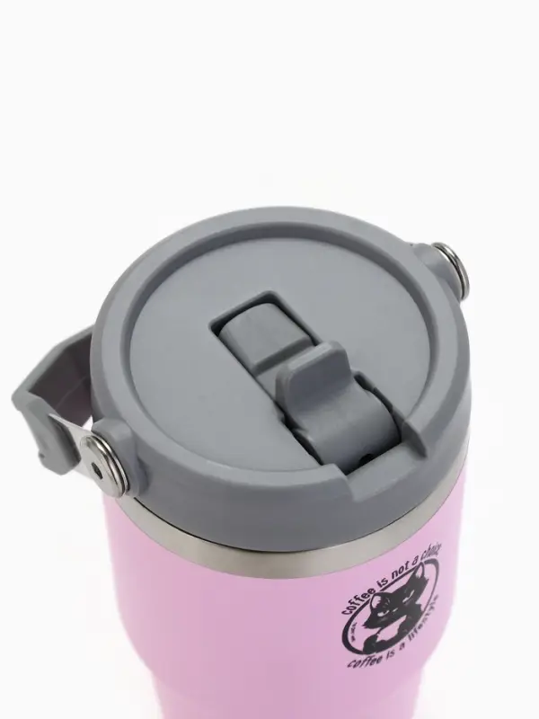 Термостакан с ручкой Coffee, 600 мл, розовый