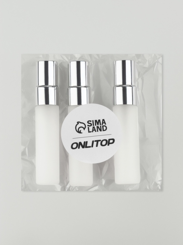 Флакон для парфюма, с распылителем, стеклянный, 5 мл, фасовка - 3 шт, цвет серый Флакон для парфюма, с распылителем, стеклянный, 5 мл, фасовка - 3 шт, цвет серый