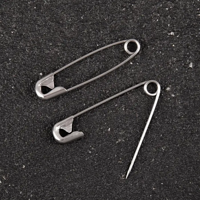 Булавки английские, 28 мм, 100 шт., цвет серебряный