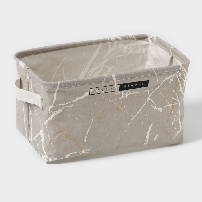 Корзина для хранения с ручками Доляна «Мрамор», 28×16×16 см, серая Корзина для хранения с ручками Доляна «Мрамор», 28×16×16 см, серая