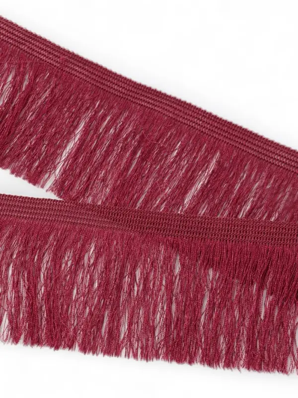 Бахрома одинарная, 6,5 см, 20 м±0.5, цвет бордовый Бахрома одинарная, 6,5 см, 20 м±0.5, цвет бордовый
