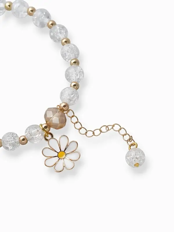 Браслет «Ромашка. Нежность», белый в золоте