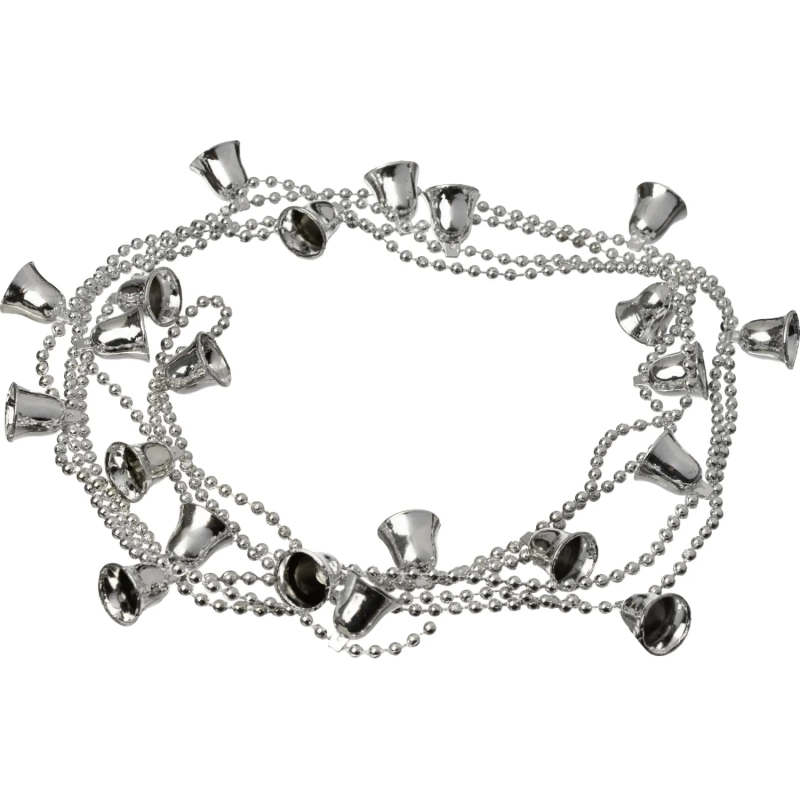 Бусы новогодние  на елку серебряные  Колокольчики , НУ-6742