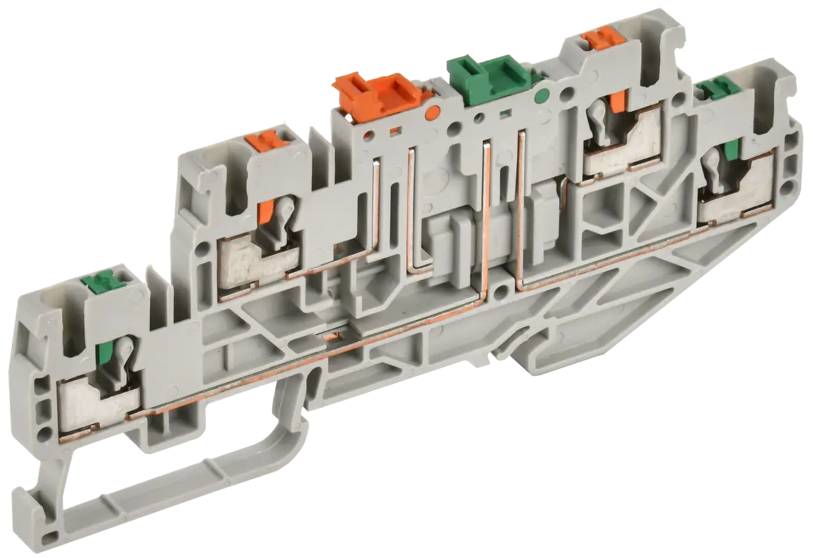 ARMAFIX Клемма пружинная Push-in CP-ML 2 ур. с ножевым размыкателем 2,5мм2 серая IEK
