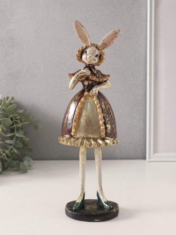 Сувенир полистоун Сувенир полистоун "Зайка в платье с рюшами" 8х9,5х30 см